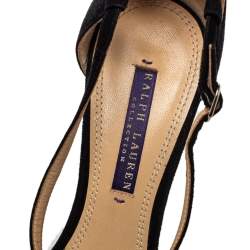 Pre Owned Ralph Lauren Black Suede Sandals Size 37