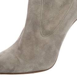Pre Owned Ralph Lauren Grey Suede Over The Knee Boots Size 37