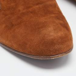 Pre Owned Ralph Lauren Brown Suede Slip On  Smoking Slippers Size 39