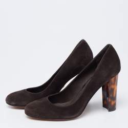 Pre Owned Ralph Lauren Dark Brown Suede Pumps Size 35.5