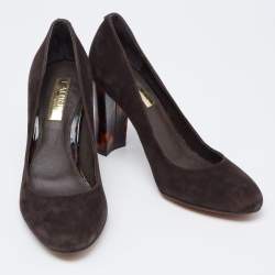 Pre Owned Ralph Lauren Dark Brown Suede Pumps Size 35.5