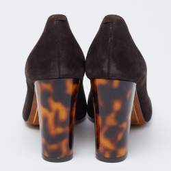 Pre Owned Ralph Lauren Dark Brown Suede Pumps Size 35.5