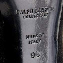 Pre Owned Ralph Lauren Black Suede Platform Ankle Length Boots Size 39