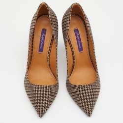 مملوكة مسبقًا Ralph Lauren Multicolor Woven Wool Celia Glen Pointed Toe Pumps Size 37