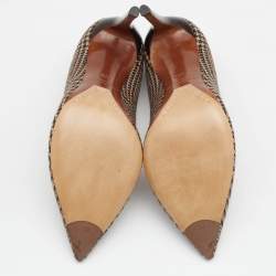 مملوكة مسبقًا Ralph Lauren Multicolor Woven Wool Celia Glen Pointed Toe Pumps Size 37