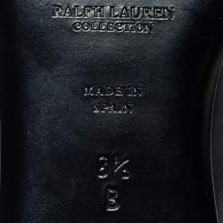 Pre Owned Ralph Lauren Black Leather Ballet Flats Size 38.5