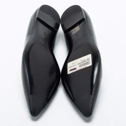 Pre Owned Ralph Lauren Black Leather Ballet Flats Size 38.5