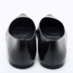 Pre Owned Ralph Lauren Black Leather Ballet Flats Size 38.5