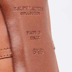 Pre Owned Ralph Lauren Tan Leather Knee Length Boot Size 38.5