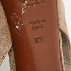 Pre Owned Ralph Lauren Grey Suede Slingback Pumps Size 40.5