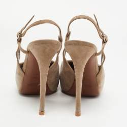 Pre Owned Ralph Lauren Grey Suede Slingback Pumps Size 40.5