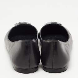 Pre Owned Ralph Lauren Black Leather Ballet Flats Size 41