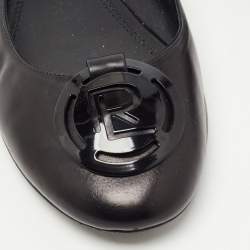 Pre Owned Ralph Lauren Black Leather Ballet Flats Size 41