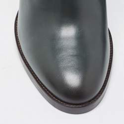 Pre Owned Ralph Lauren Dark Green Leather Ankle Boots Size 39