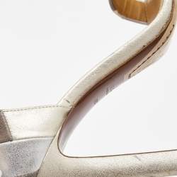 Pre Owned Ralph Lauren Tricolor Nubuck Leather Ankle Strap Sandals Size 40
