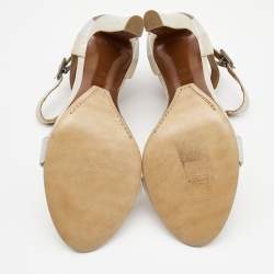 Pre Owned Ralph Lauren Tricolor Nubuck Leather Ankle Strap Sandals Size 40