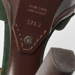 Pre Owned Ralph Lauren Green Suede Ankle Strap Sandals Size 37.5