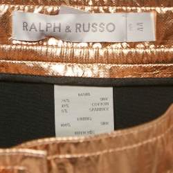 مملوكة مسبقًا Ralph & Russo Metallic Coated Silk Pencil Skirt M