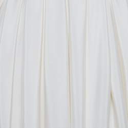 Pre Owned Rami al ali Cream Pleated Midi Skirt S