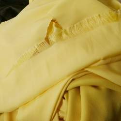 Pre Owned Rasario Yellow Velvet and Satin Cut-Out Maxi Dress XS