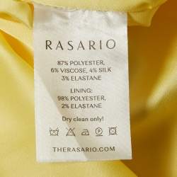 Pre Owned Rasario Yellow Velvet and Satin Cut-Out Maxi Dress XS