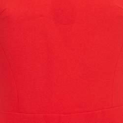 Pre Owned Rasario Red Crepe Fringed Midi Dress M