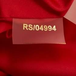 Pre Owned Rasario Red Crepe Fringed Midi Dress M