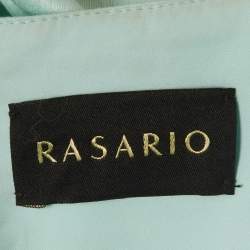 Pre Owned فستان راساريو مزيج الكتان أخضر فاتح كتف مكشوف مقاس متوسط