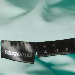 Pre Owned فستان راساريو مزيج الكتان أخضر فاتح كتف مكشوف مقاس متوسط