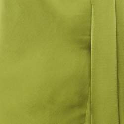 Pre Owned Rat & Bao Green Satin Halter Neck Mini Dress M