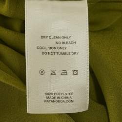 Pre Owned Rat & Bao Green Satin Halter Neck Mini Dress M