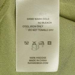 مملوكة مسبقًا Rat & Bao Green Ombre Crepe Cypress Shirt S