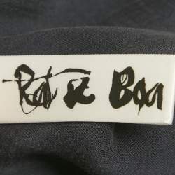 Pre Owned Rat & Boa Steel Blue Silk Blend Cowl Neck Tie Detail Maxi Dress XS