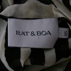 Pre Owned Rat & Bao White /Black Zebra Print Crepe Sheer Maxi Dess XS