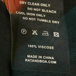 مملوكة مسبقًا فستان ماكسي شيفون مطبوع بألوان متعددة قماش كريب رات وباو مقاس صغير