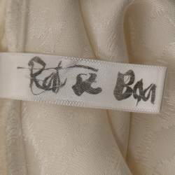 Pre Owned Rat & Bao Ivory Leopard Pattern Satin Kimono Jumpsuit S