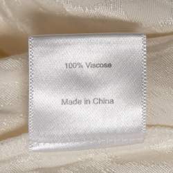 Pre Owned Rat & Bao Ivory Leopard Pattern Satin Kimono Jumpsuit S