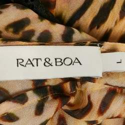 مملوكة مسبقًا فساتين رات وبوا كريب دانتيل بنقشة حيوانات بني / أسود أكيما منزلقة كبيرة