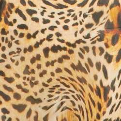 مملوكة مسبقًا فساتين رات وبوا كريب دانتيل بنقشة حيوانات بني / أسود أكيما منزلقة كبيرة