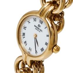 مملوكة مسبقًا Raymond Weil White Gold Plated 9828 Women's Wristwatch 22MM