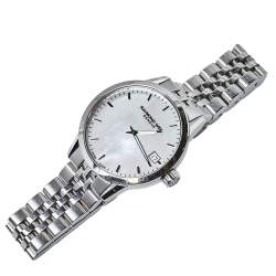 Pre Owned Raymond Weil Mother Of Pearl Stainless Steel Freelancer Women's Wristwatch 33.50 mm