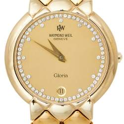 Pre Owned Raymond Weil Champagne 18K Gold Electroplated Gloria Quartz Women's Wristwatch 32MM