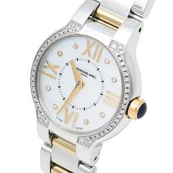 مملوكة مسبقًا Raymond Weil MOP Two-Tone Stainless Steel Diamonds Noemia 5927-SPS-00995 Women's Wristwatch 27 mm