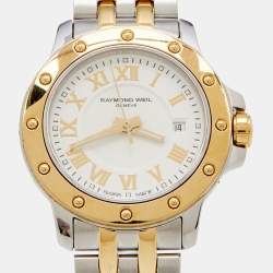 Raymond Weil White Two Tone Stainless Tango 5399 Women's Wristwatch 28 mm