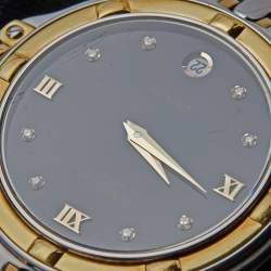 Pre Owned Raymond Weil Black Gold Plated Stainless Steel Parsifal 9190 Women Watch 35 mm
