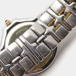 Pre Owned Raymond Weil Black Gold Plated Stainless Steel Parsifal 9190 Women Watch 35 mm