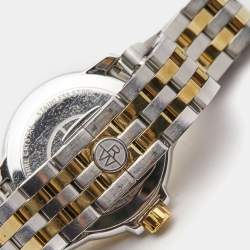 Pre Owned Raymond Weil White Mother of Pearl Two-Tone Stainless Steel Diamond Tango 5960-SPS-00995 Women's Wristwatch 30 mm