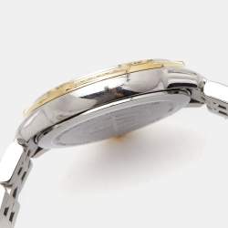 Pre Owned Raymond Weil White Mother of Pearl Two-Tone Stainless Steel Diamond Tango 5960-SPS-00995 Women's Wristwatch 30 mm