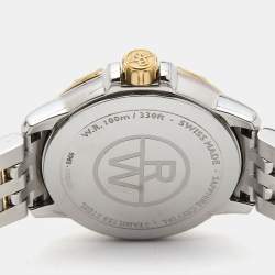 Pre Owned Raymond Weil White Mother of Pearl Two-Tone Stainless Steel Diamond Tango 5960-SPS-00995 Women's Wristwatch 30 mm