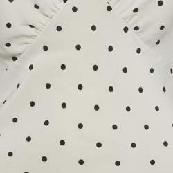 Pre Owned Réalisation Par White Polka Dot Silk Tie Up Halter Neck Dress S